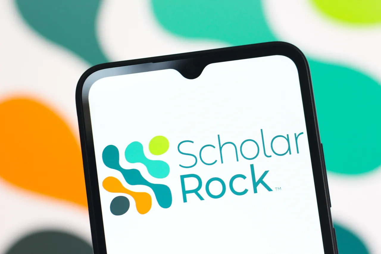 In this photo illustration, the Scholar Rock Holding logo is seen displayed on a smartphone screen. (Photo Illustration by Thomas Fuller/SOPA Images/LightRocket via Getty Images)