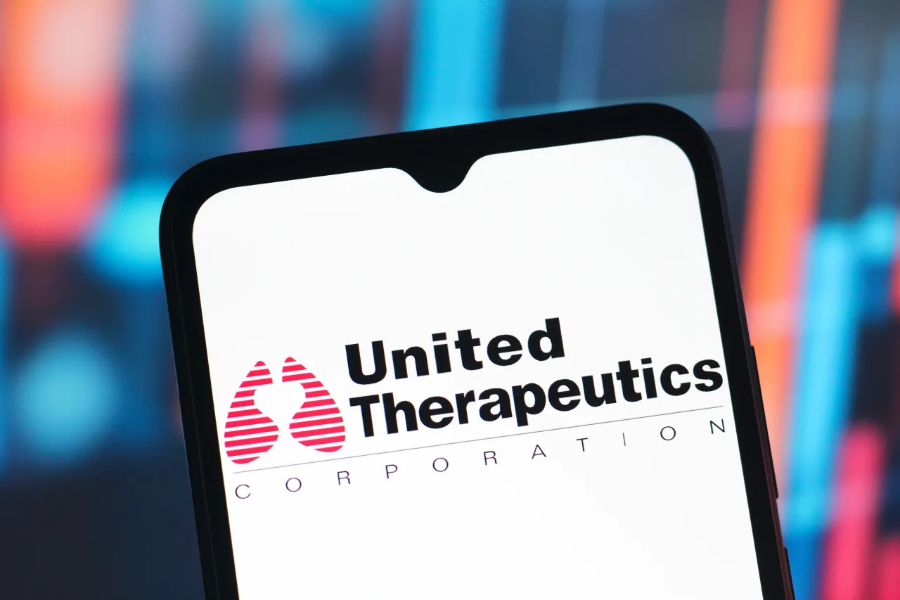 In this photo illustration, the United Therapeutics Corporation logo is seen displayed on a smartphone. (Photo Illustration by Thomas Fuller/SOPA Images/LightRocket via Getty Images)
