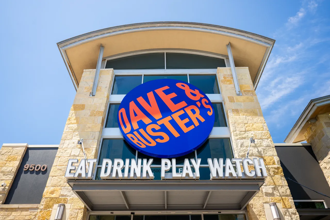 The exterior of a Dave & Buster's restaurant is seen on June 10, 2025 in Austin, Texas. (Photo by Brandon Bell/Getty Images)