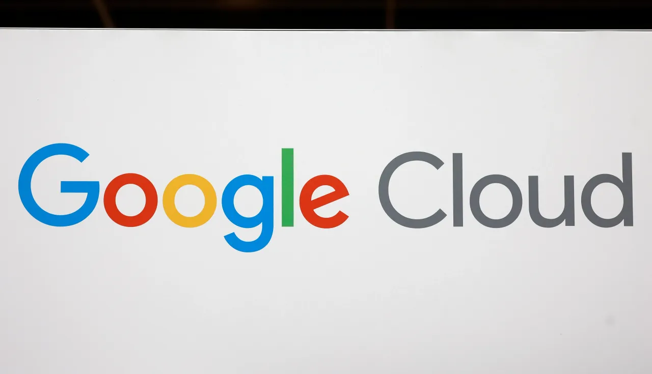 The Google Cloud logo is displayed during the 9th edition of the VivaTech show at Parc des Expositions Porte de Versailles on June 12, 2025 in Paris, France.