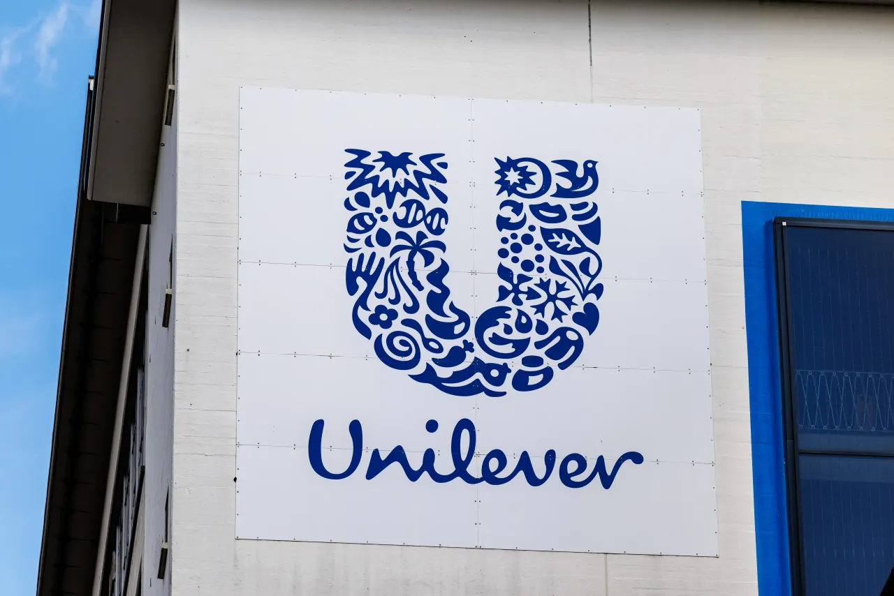 The Unilever Plc logo and lettering can be seen outside a factory in Switzerland. (Photo by Matthias Balk/picture alliance via Getty Images)