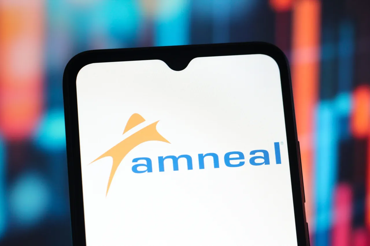 In this photo illustration, the Amneal Pharmaceuticals logo is seen displayed on a smartphone screen. (Photo Illustration by Thomas Fuller/SOPA Images/LightRocket via Getty Images)