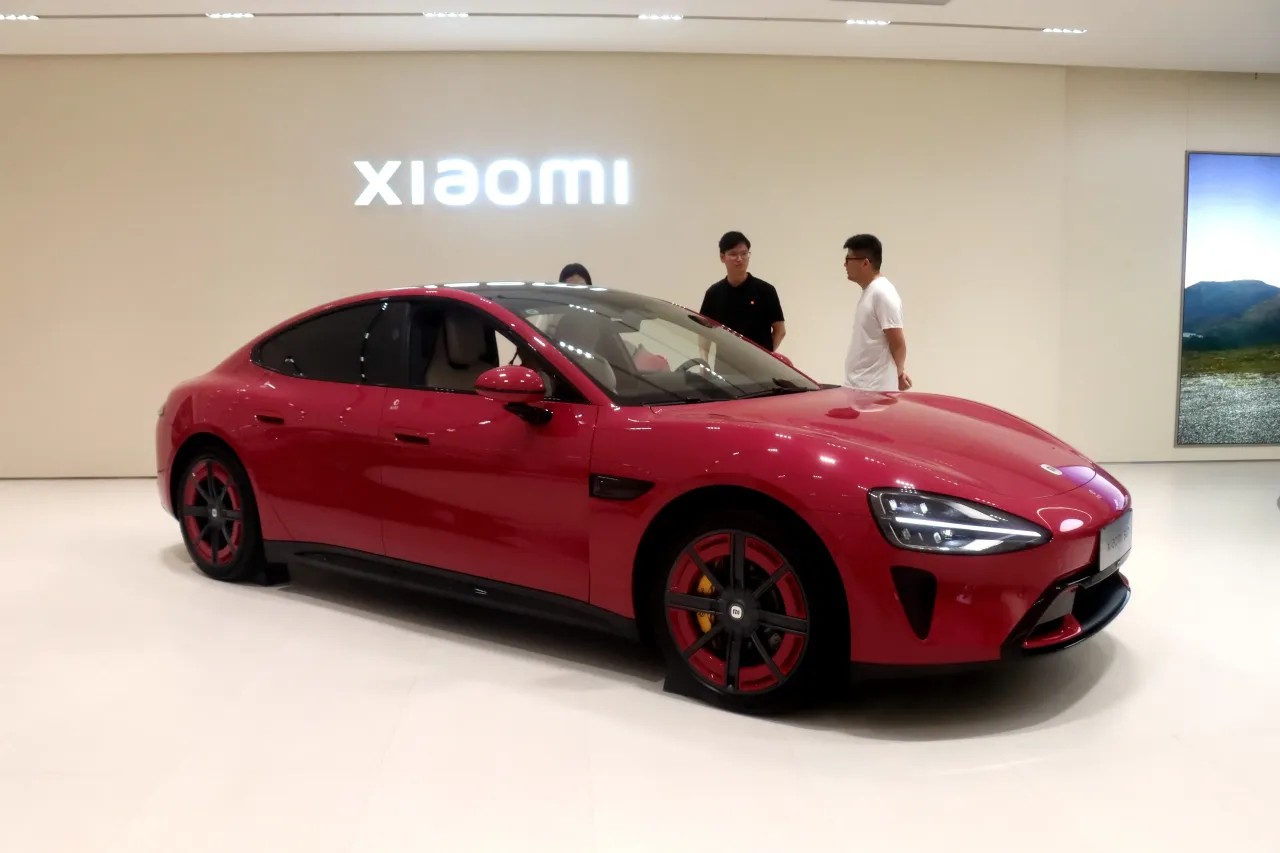 Xiaomi electric car SU7 in a store in Yichang, Hubei Province, China on July 19, 2025. (Photo credit should read CFOTO/Future Publishing via Getty Images)