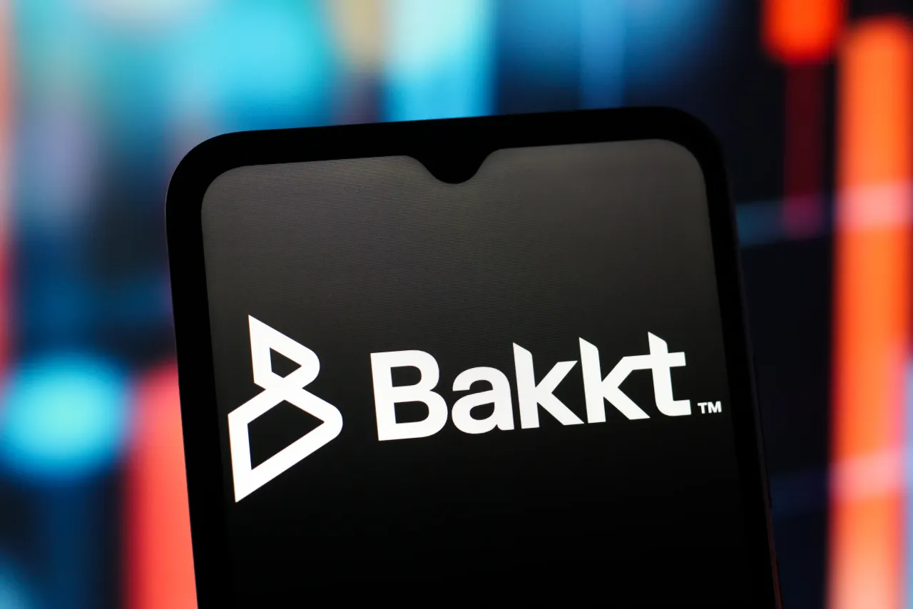 In this photo illustration, the Bakkt Holdings logo is seen displayed on a smartphone screen. (Photo Illustration by Thomas Fuller/SOPA Images/LightRocket via Getty Images)