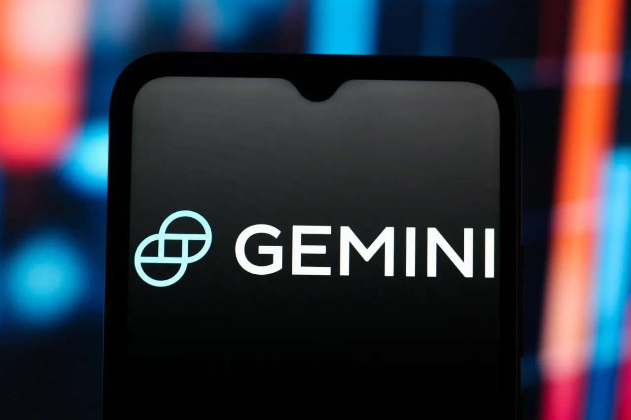 In this photo illustration, the Gemini Space Station logo is seen displayed on a smartphone screen. (Photo Illustration by Thomas Fuller/SOPA Images/LightRocket via Getty Images)