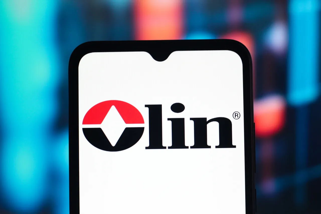 In this photo illustration, the Olin Corporation logo is seen displayed on a smartphone screen.