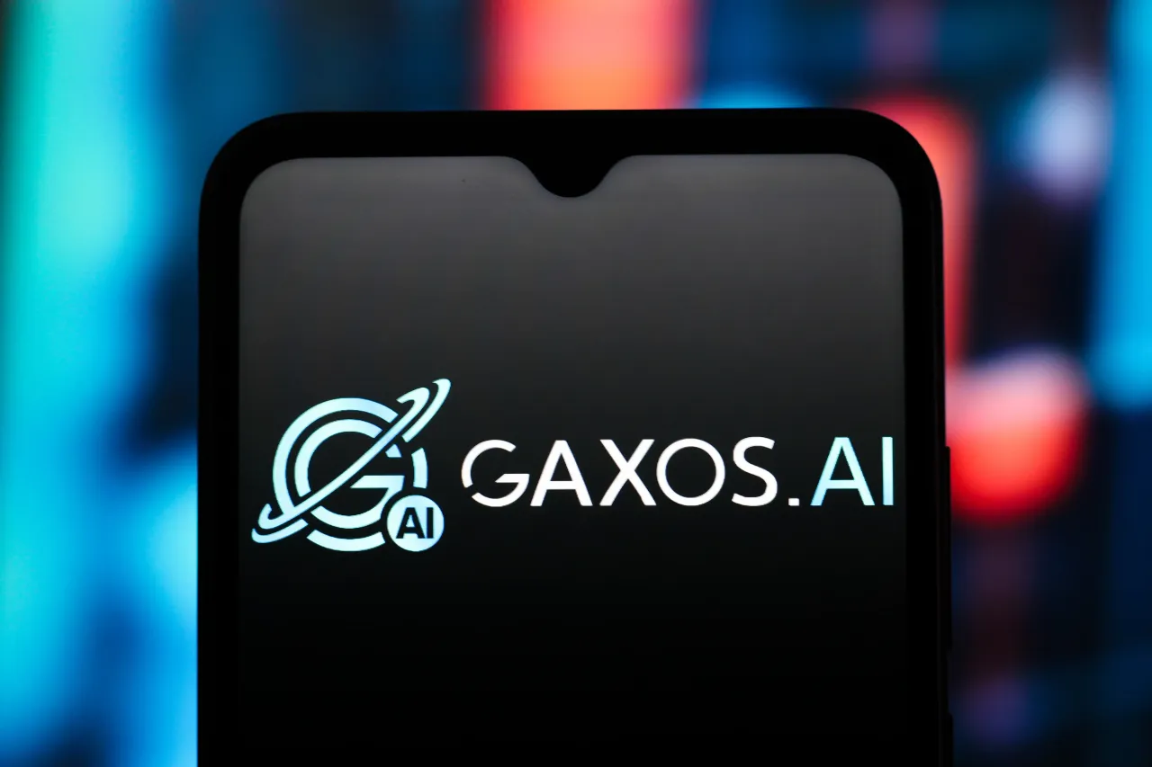 In this photo illustration, the Gaxos AI logo is seen displayed on a smartphone screen. (Photo Illustration by Thomas Fuller/SOPA Images/LightRocket via Getty Images)