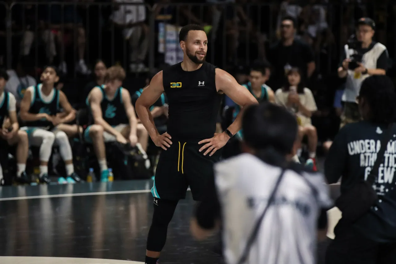 Stephen Curry pictured during his 2025 Curry Brand China Tour on August 20, 2025 in Chongqing, China. (Photo by You Fang/VCG via Getty Images)