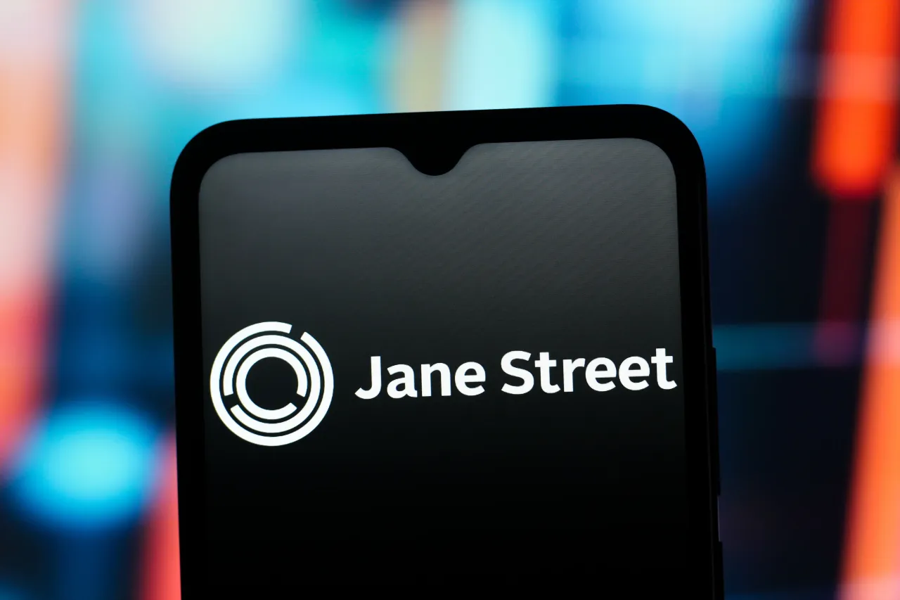 In this photo illustration, the Jane Street Capital logo is seen displayed on a smartphone screen. (Photo Illustration by Thomas Fuller/SOPA Images/LightRocket via Getty Images)