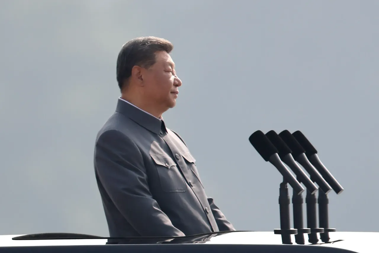  China’s President Xi Jinping attends a military parade marking the 80th anniversary of victory over Japan and the end of World War II, in Tiananmen Square on September 03, 2025.