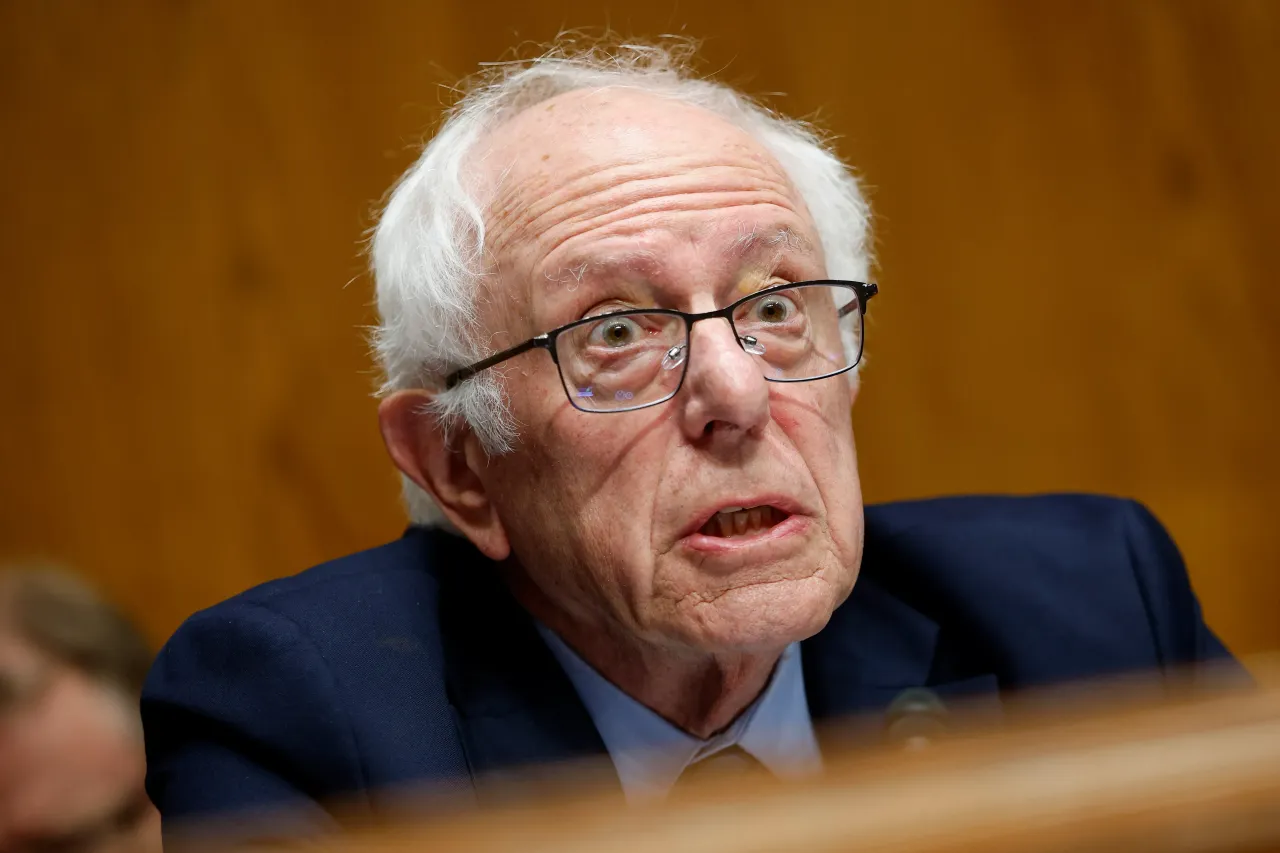  Ranking member Sen. Bernie Sanders (I-VT) speaks during a hearing with the Senate Committee on Health, Education, Labor, and Pensions in the Dirksen Senate Office Building on September 17, 2025 in Washington, DC. 