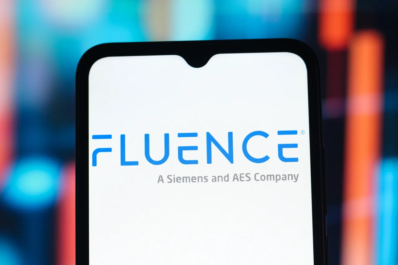  In this photo illustration, the Fluence Energy logo is seen displayed on a smartphone screen. (Photo Illustration by Thomas Fuller/SOPA Images/LightRocket via Getty Images)