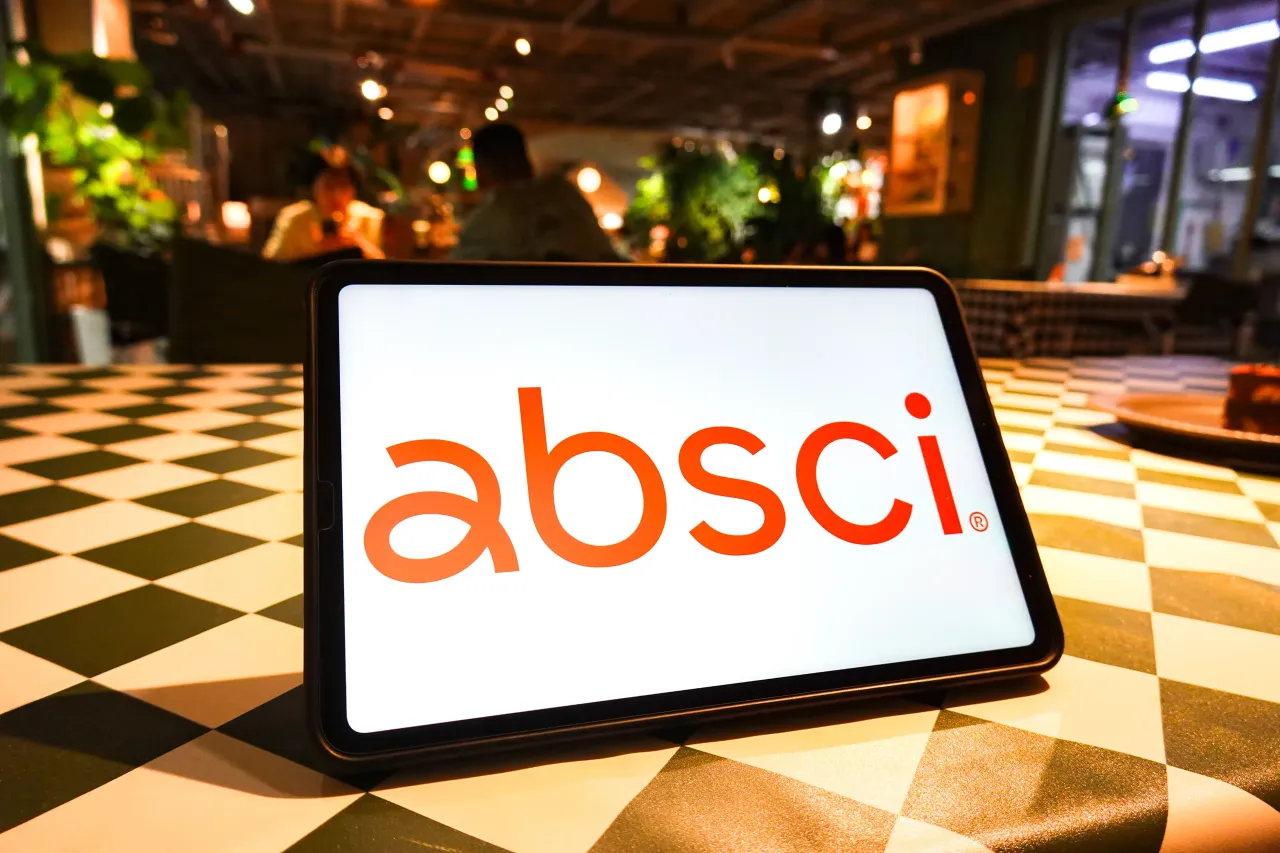 In this photo illustration, the Absci logo is displayed on the screen of a tablet. (Photo Illustration by Sheldon Cooper/SOPA Images/LightRocket via Getty Images)