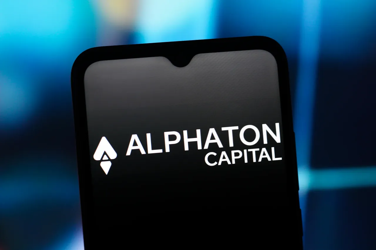 In this photo illustration, the Alpha TON Capital (Alphaton Capital Corp) logo is seen displayed on a smartphone screen. (Photo Illustration by Thomas Fuller/SOPA Images/LightRocket via Getty Images)