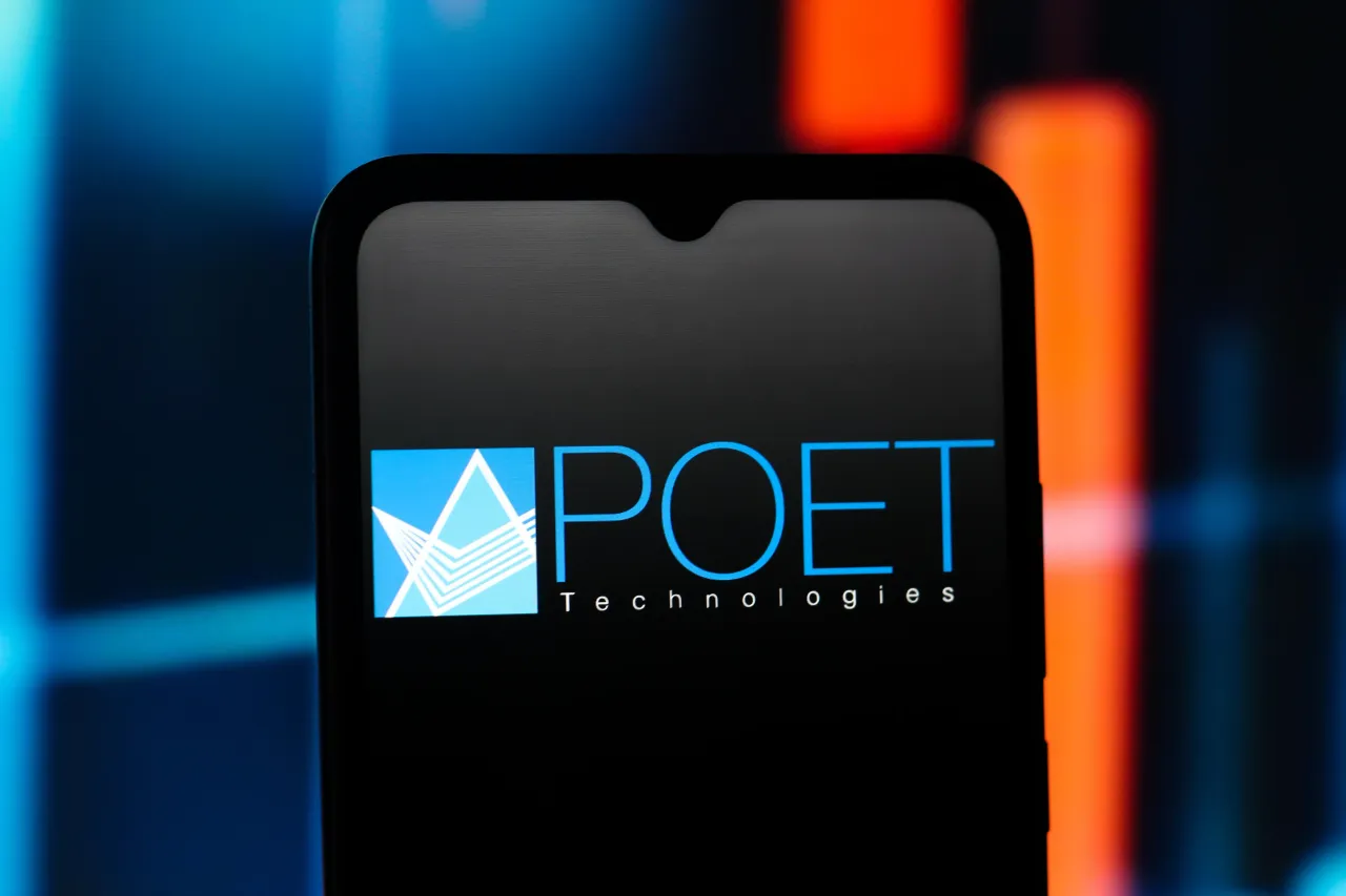 The POET Technologies logo is seen displayed on a smartphone screen. (Photo Illustration by Thomas Fuller/SOPA Images/LightRocket via Getty Images)