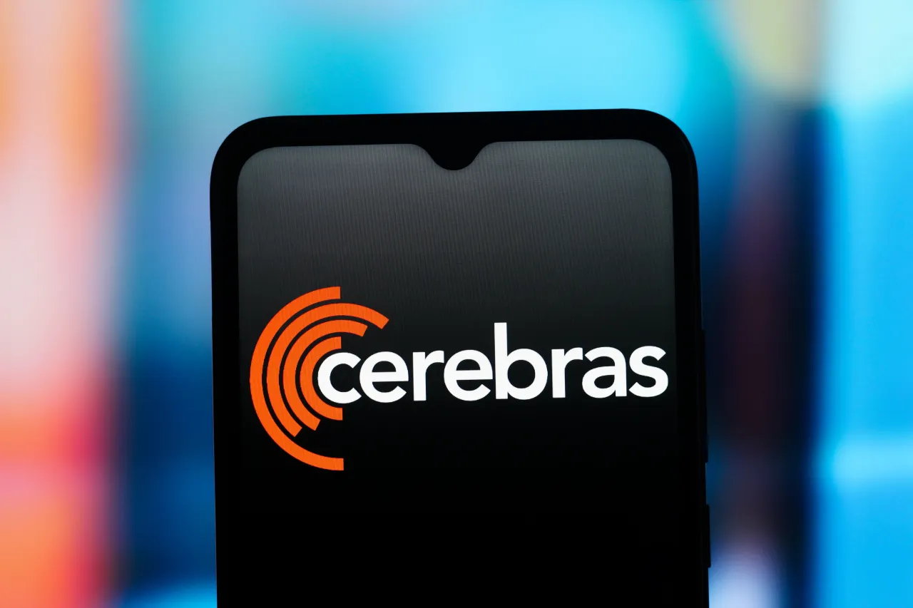 The Cerebras Systems logo is seen displayed on a smartphone screen. (Photo Illustration by Thomas Fuller/SOPA Images/LightRocket via Getty Images)