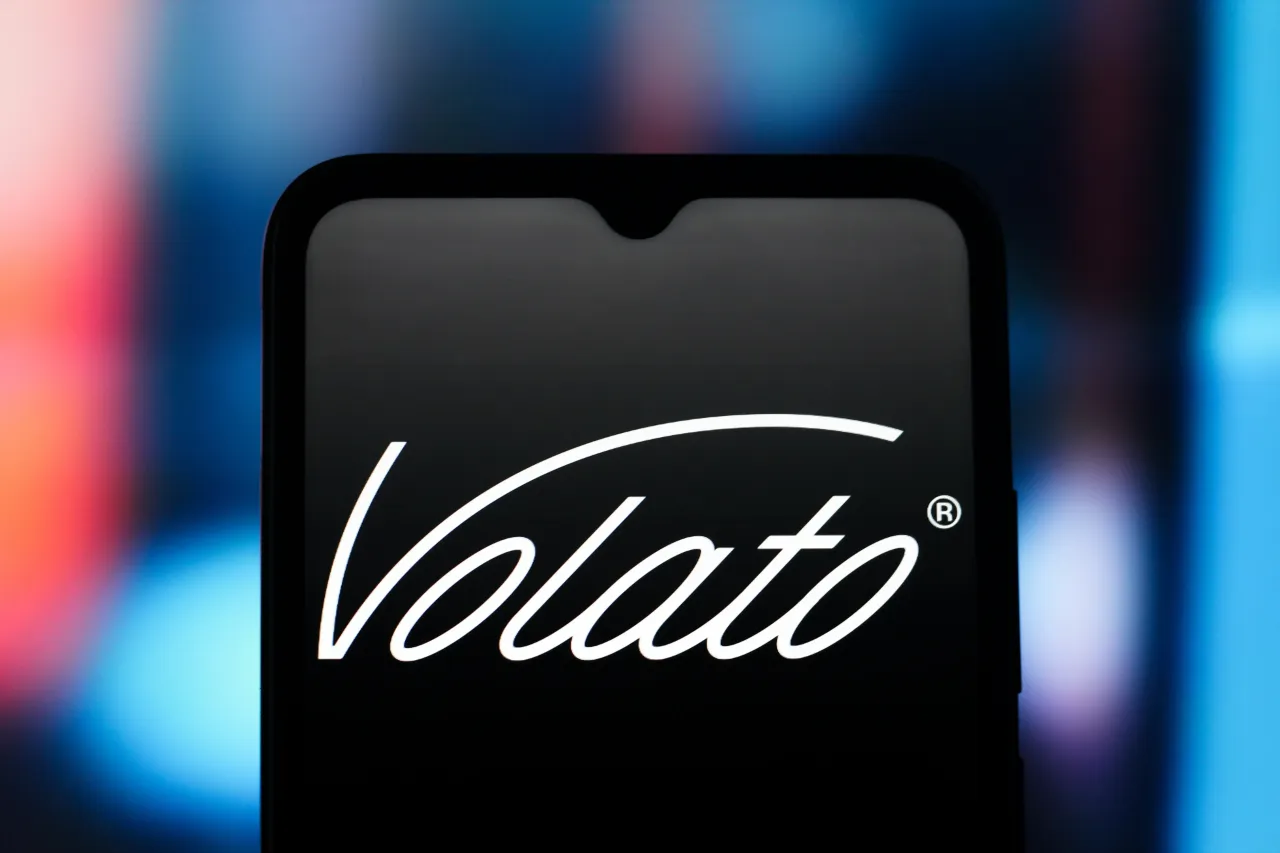 In this photo illustration, the Volato Group (Fly Volato) logo is seen displayed on a smartphone screen. (Photo Illustration by Thomas Fuller/SOPA Images/LightRocket via Getty Images)