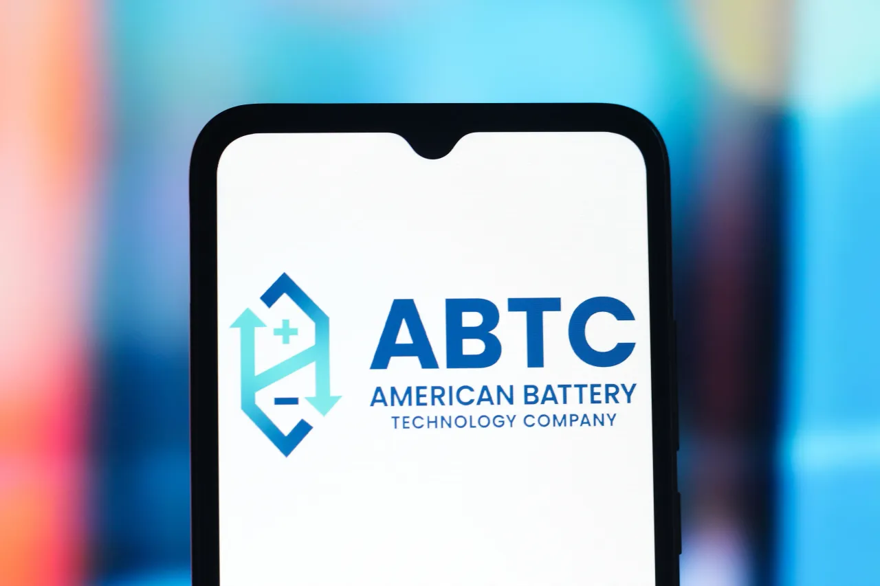 In this photo illustration, the American Battery Technology Company (ABTC) logo is seen displayed on a smartphone screen. (Photo Illustration by Thomas Fuller/SOPA Images/LightRocket via Getty Images)