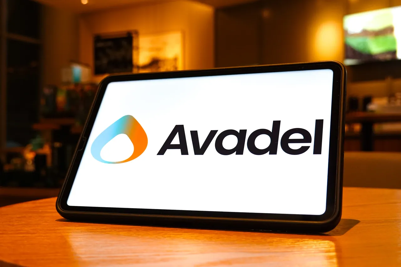 In this photo illustration, an Avadel logo is displayed on the screen of a tablet. (Photo Illustration by Sheldon Cooper/SOPA Images/LightRocket via Getty Images)