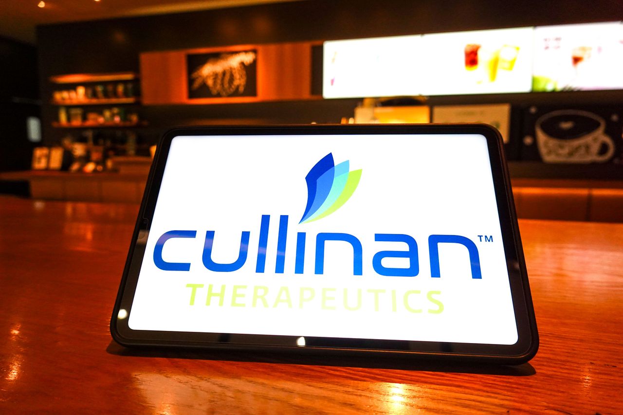 In this photo illustration, the Cullinan Therapeutics logo is displayed on the screen of a tablet. (Photo Illustration by Sheldon Cooper/SOPA Images/LightRocket via Getty Images)