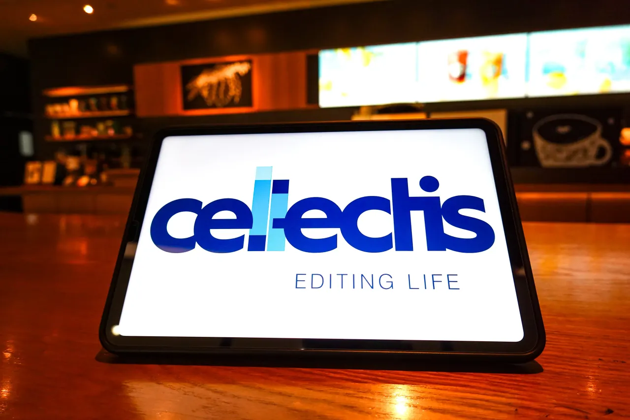 In this photo illustration, the Cellectis logo is displayed on the screen of a tablet. (Photo Illustration by Sheldon Cooper/SOPA Images/LightRocket via Getty Images)