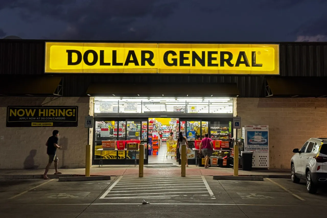 Dollar General logo is seen on the store in Austin, United States.