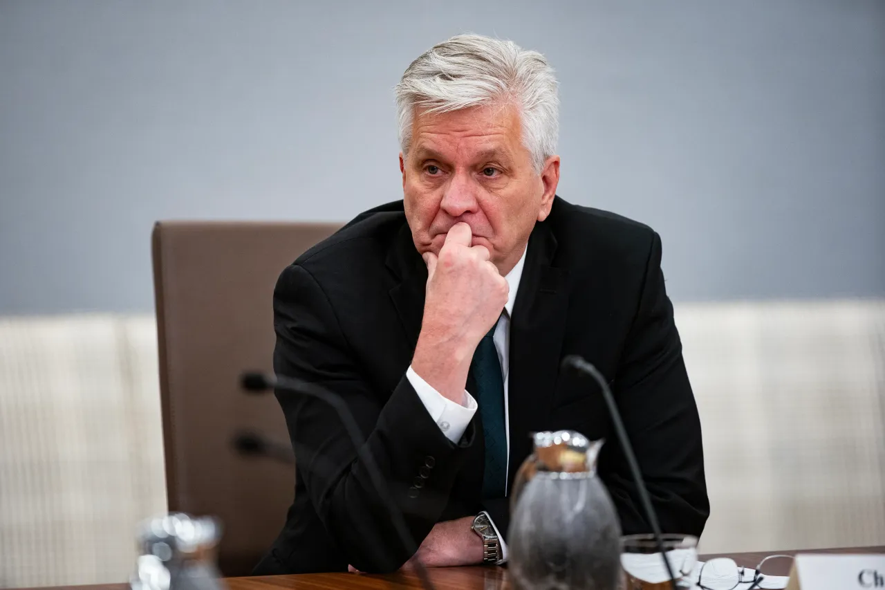 Christopher Waller, governor of the U.S. Federal Reserve, listens during a Fed Listens event on March 22, 2024 in Washington, DC. (Photo by Al Drago/Getty Images)