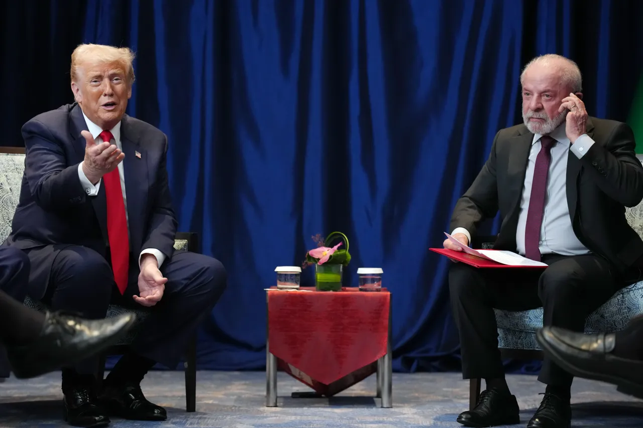 U.S. President Donald Trump holds a bilateral meeting with Brazil's President Luiz Inácio Lula da Silva (R) at Kuala Lumpur Convention Centre on October 26, 2025 in Kuala Lumpur, Malaysia.