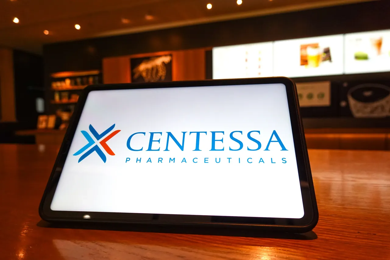 In this photo illustration, the Centessa Pharmaceuticals logo is seen displayed on the screen of a tablet.
