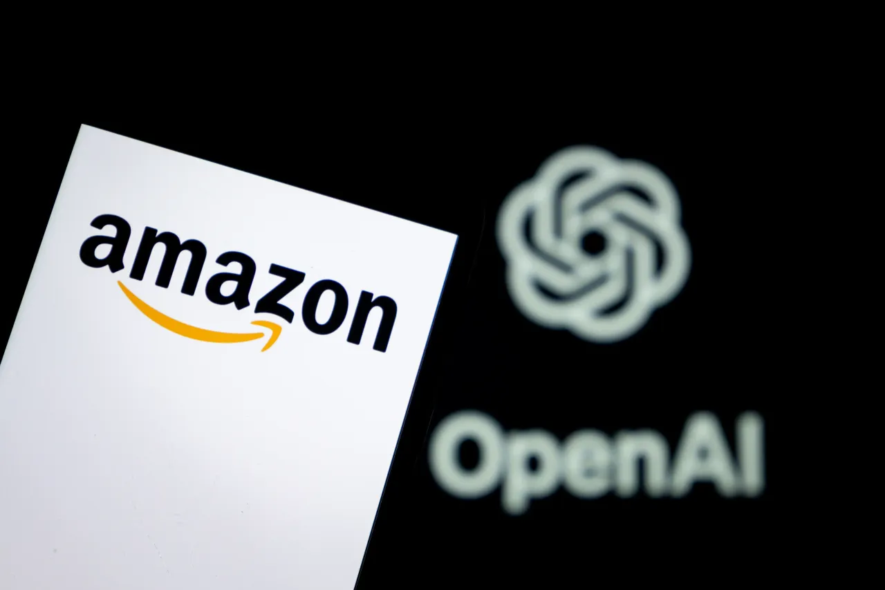 The illustration photo shows Amazon logo in a smartphone with OpenAI logo in the background. Amazon is reportedly eyeing an investment in OpenAI. (Photo credit should read CFOTO/Future Publishing via Getty Images)