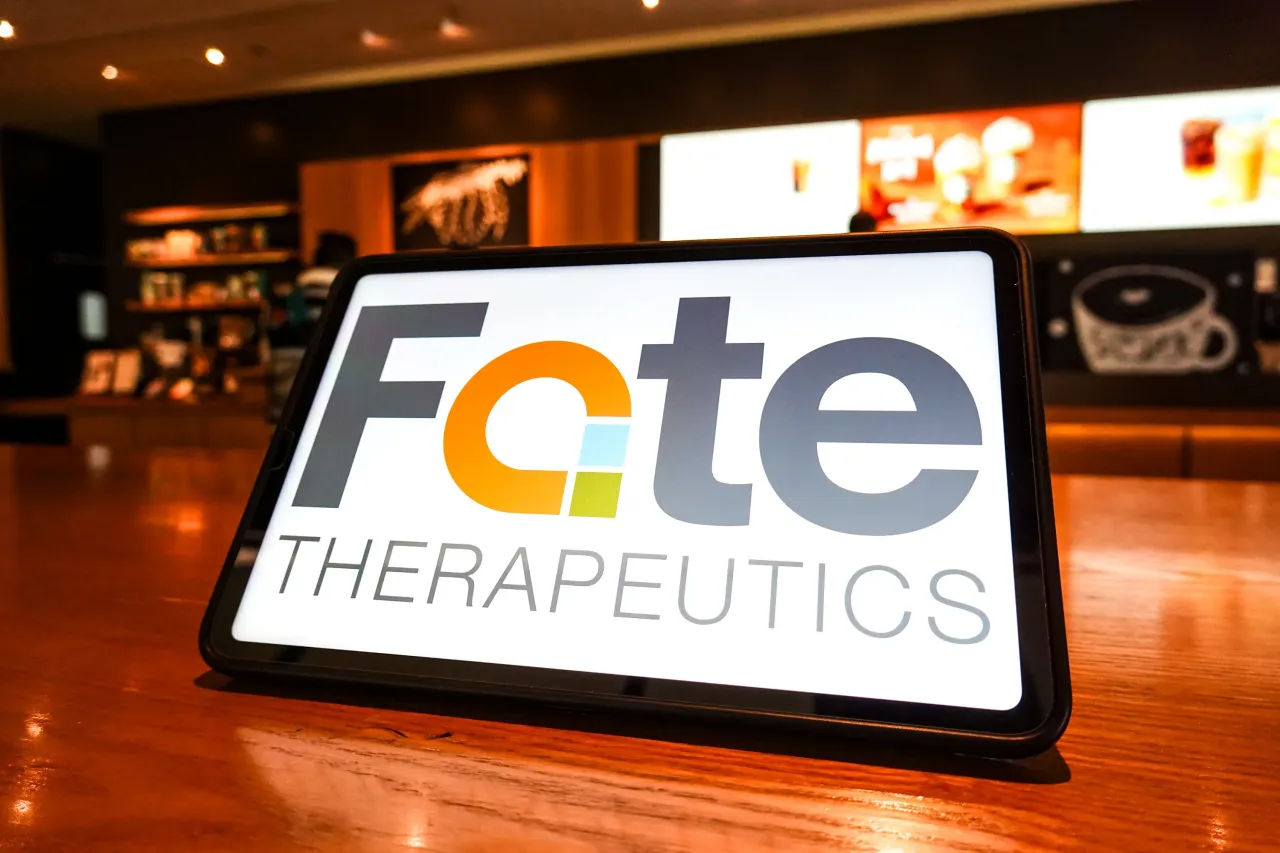 In this photo illustration, the Fate Therapeutics logo is displayed on the screen of a tablet. (Photo Illustration by Sheldon Cooper/SOPA Images/LightRocket via Getty Images)