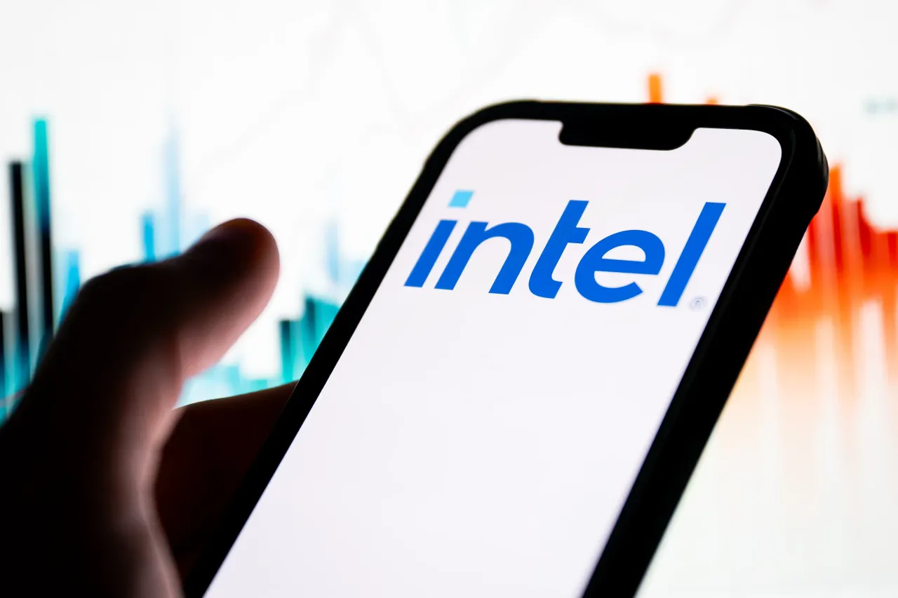 In this photo illustration, the Intel logo seen displayed on a smartphone. (Photo Illustration by Mateusz Slodkowski/SOPA Images/LightRocket via Getty Images)