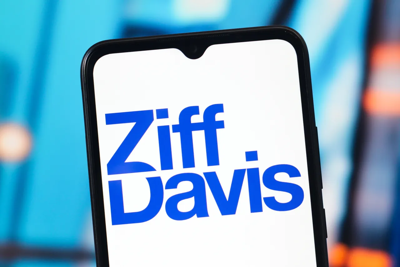 In this photo illustration, the Ziff Davis logo is seen displayed on a smartphone screen. (Photo Illustration by Thomas Fuller/SOPA Images/LightRocket via Getty Images)