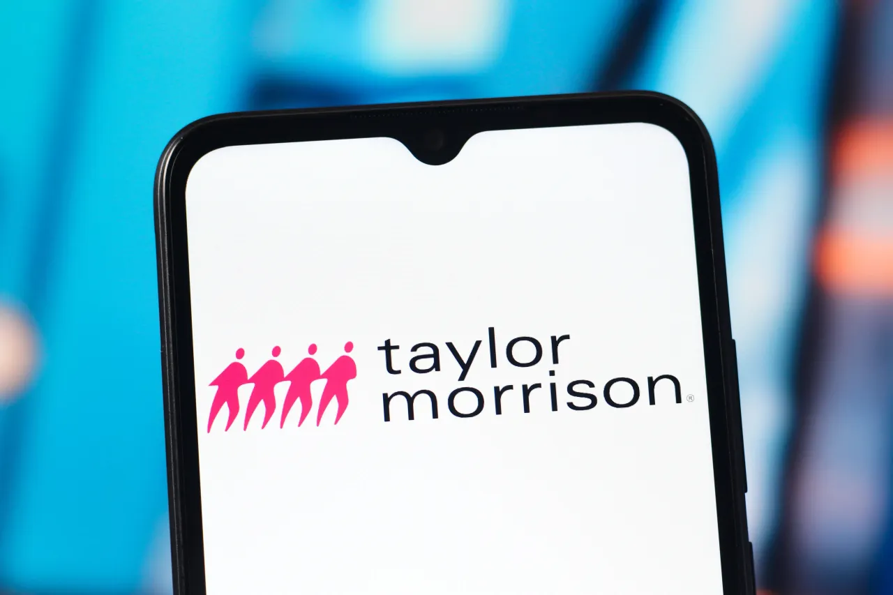 In this photo illustration, the Taylor Morrison logo is seen displayed on a smartphone screen.