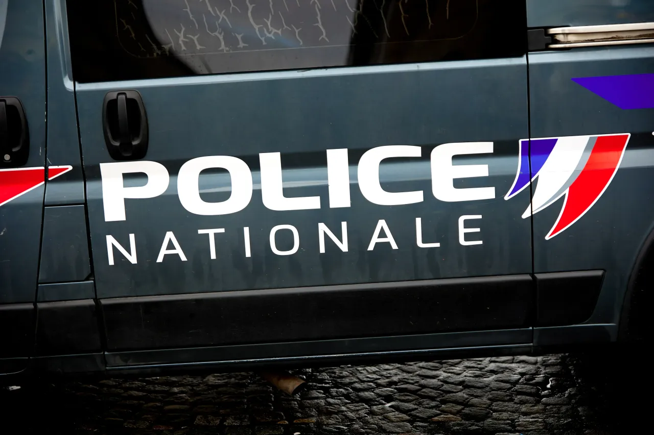 A police car is seen on the streets of Paris, France, on January 8, 2026 (Photo by Adnan Farzat/NurPhoto via Getty Images).