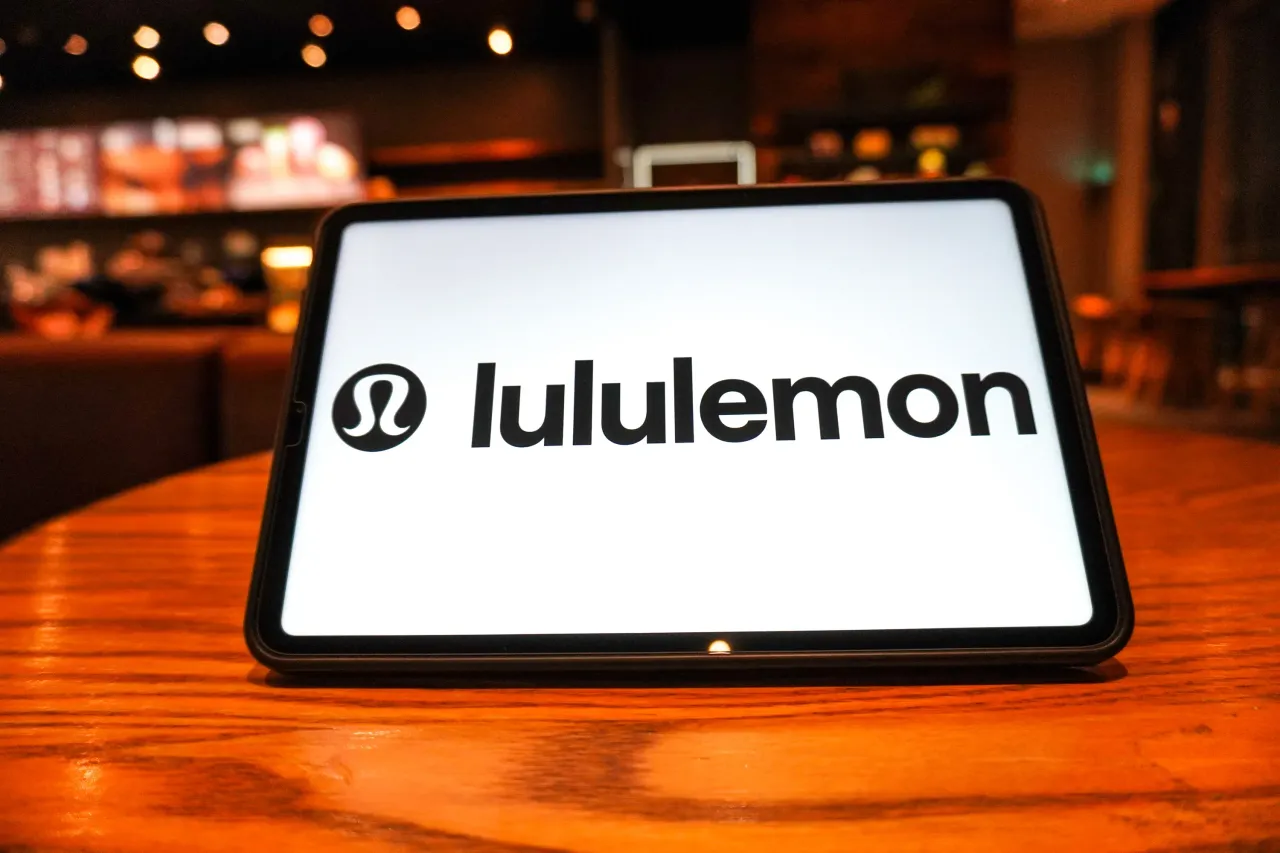 In this photo illustration, a lululemon athletica inc. logo is seen displayed on the screen of a tablet. (Photo Illustration by Sheldon Cooper/SOPA Images/LightRocket via Getty Images)