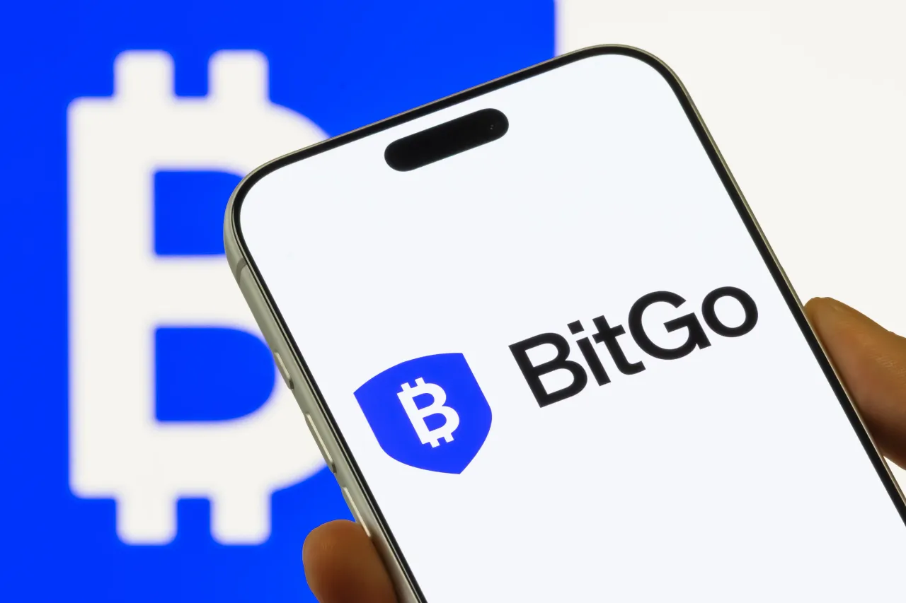 In this photo illustration, a smartphone displays the logo of BitGo Holdings Inc. (expected NYSE ticker: BTGO). (Photo illustration by Cheng Xin/Getty Images)