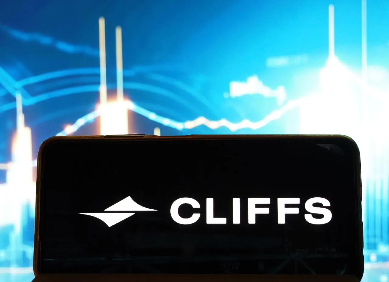  In this photo illustration, the Cleveland-Cliffs Inc. logo seen displayed on a smartphone. 