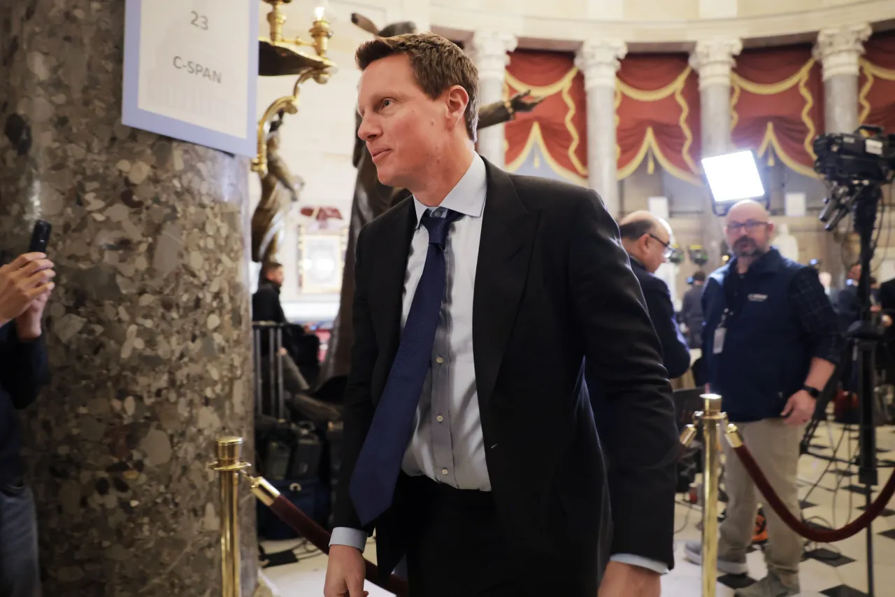 David Ellison, the chairman and CEO of Paramount Skydance, pictured at the U.S. Capitol on February 24, 2026. (Photo by Anna Moneymaker/Getty Images)