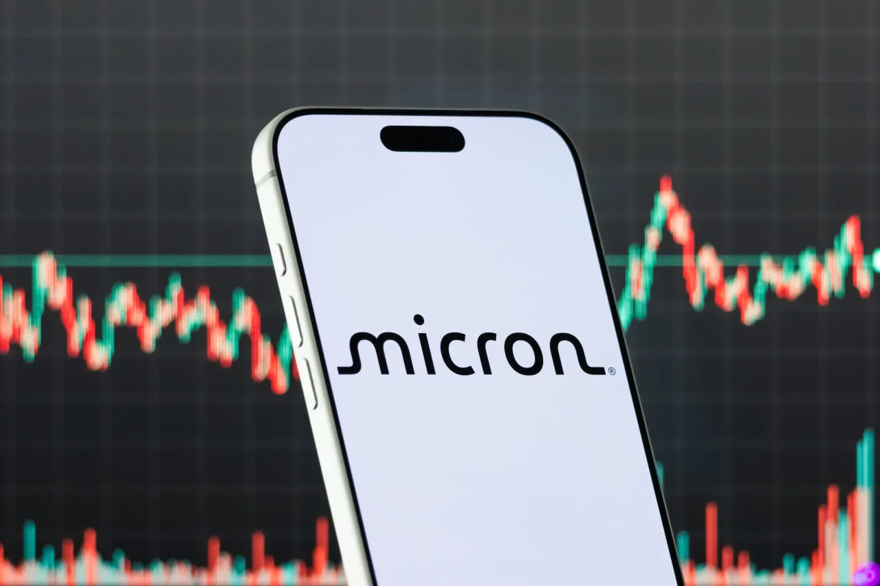 A smartphone displays the logo of Micron Technology Inc. (Photo illustration by Cheng Xin/Getty Images)