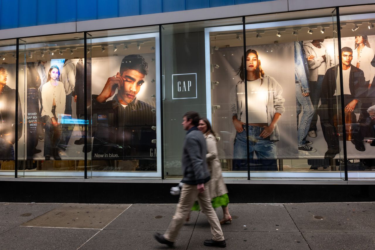 A Gap store stands in Times Square in New York City.
