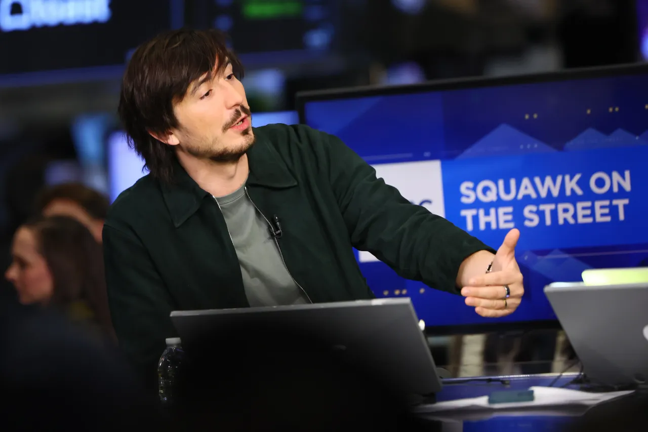 Vlad Tenev, Chairman & CEO of Robinhood Markets, is interviewed on Squawk on the Street at the New York Stock Exchange during morning trading on March 06, 2026 in New York City. (Photo by Michael M. Santiago/Getty Images)