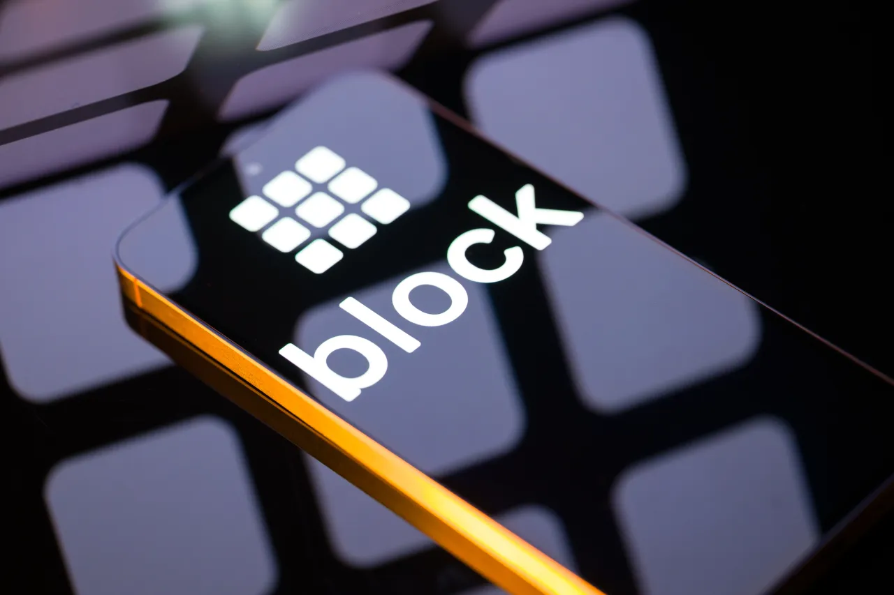  The Block, Inc. logo is displayed on a smartphone screen in this photo illustration (Photo by Jonathan Raa/NurPhoto via Getty Images)