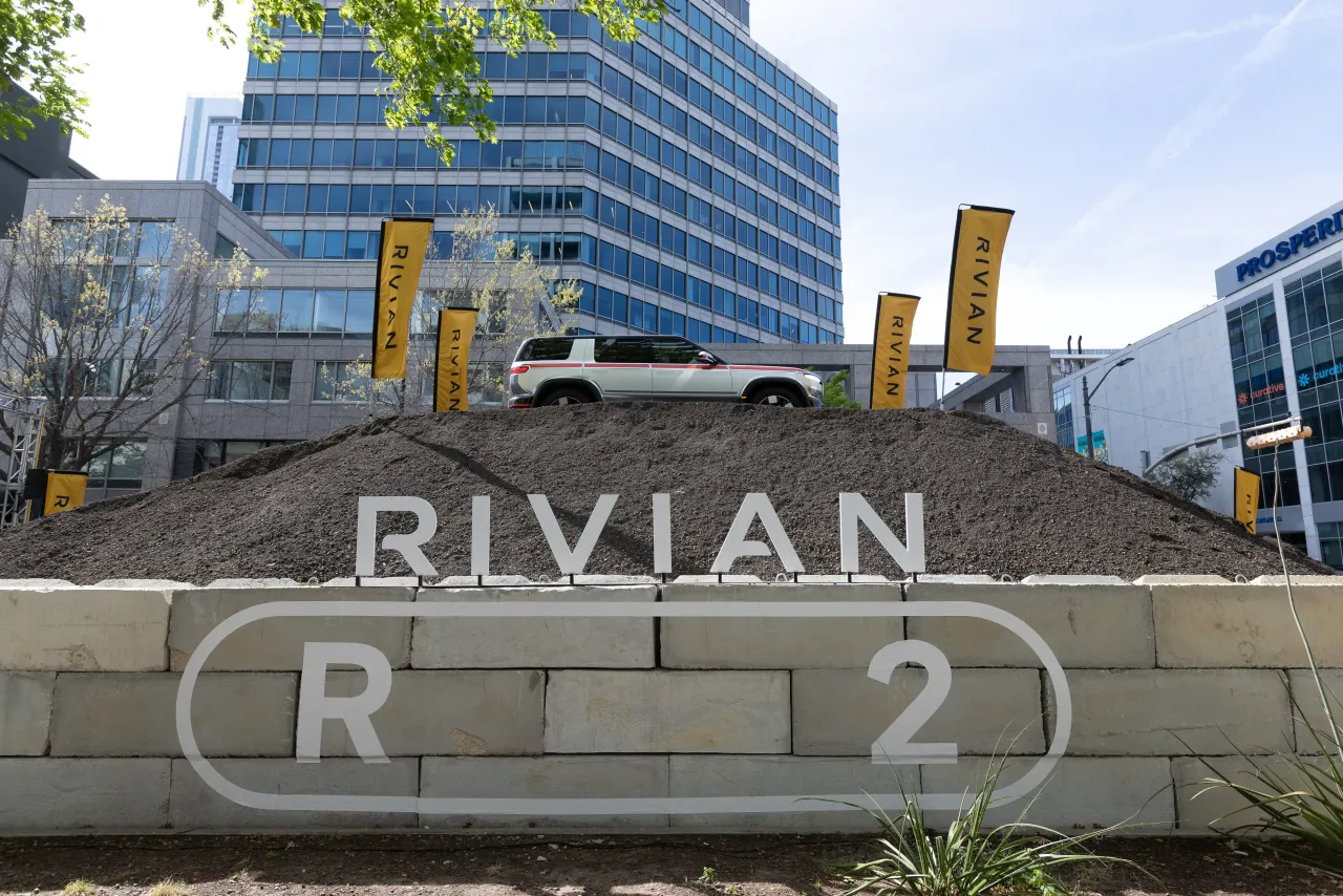 A Rivian R2 pauses during the Rivian Electric Joy Ride experience during the SXSW Conference & Festivals on March 18, 2026 in Austin, Texas. (Photo by Hutton Supancic/SXSW Conference & Festivals via Getty Images)