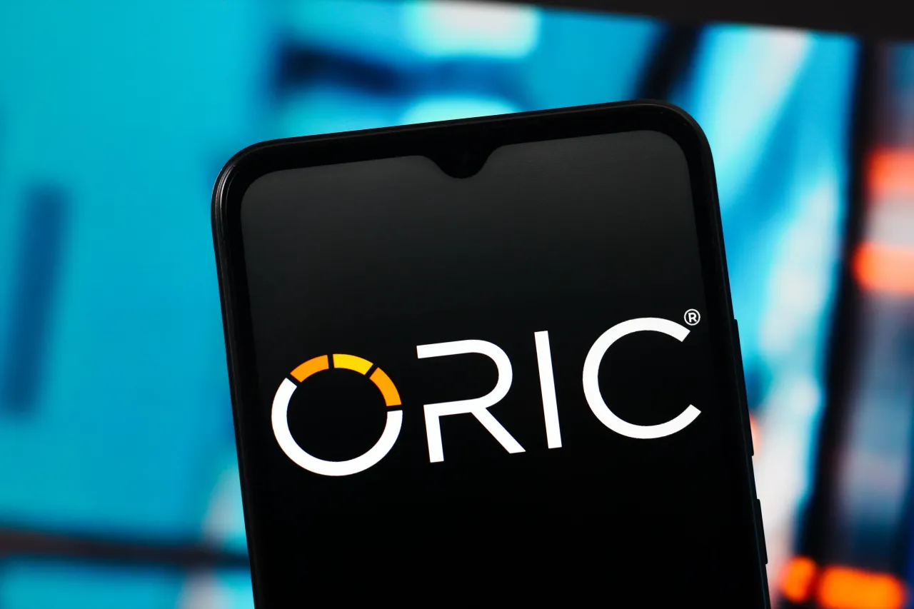 In this photo illustration, the Oric Pharmaceuticals logo is seen displayed on a smartphone screen. (Photo Illustration by Thomas Fuller/SOPA Images/LightRocket via Getty Images)