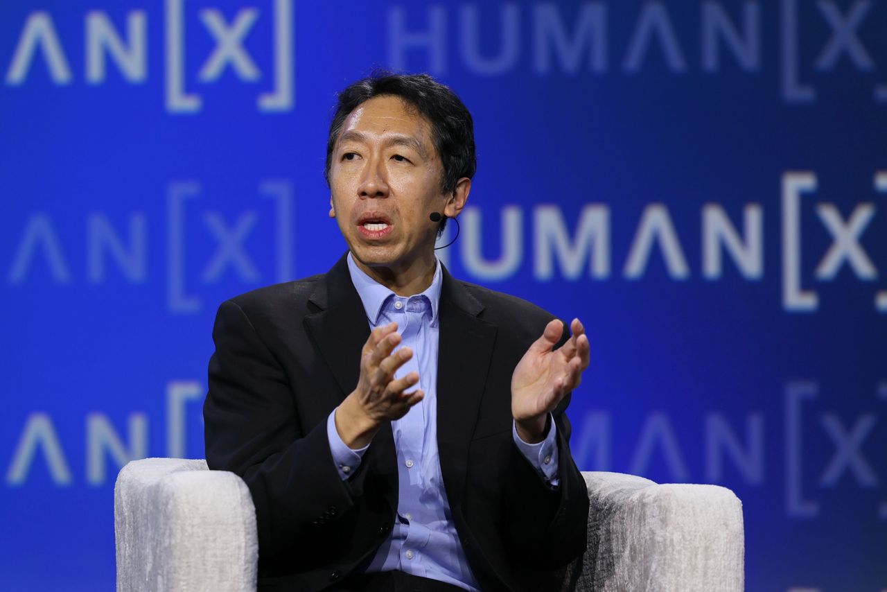 Andrew Ng speaks onstage during an event on April 08, 2026 in San Francisco, California. (Photo by Big Event Media/Getty Images for HumanX Conference)