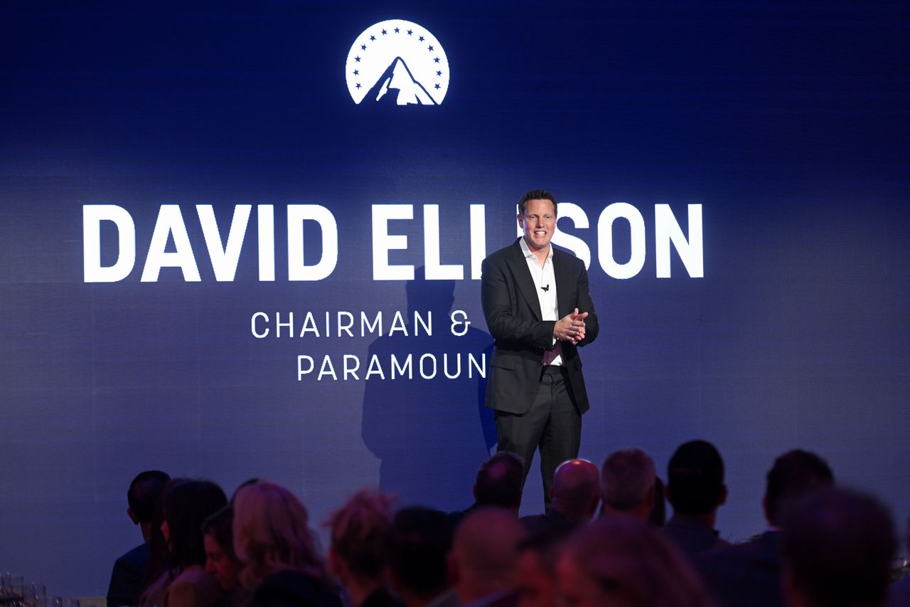 David Ellison, Chairman & CEO, Paramount Skydance speaks on stage during New York Upfront Partnership Event 2026.
