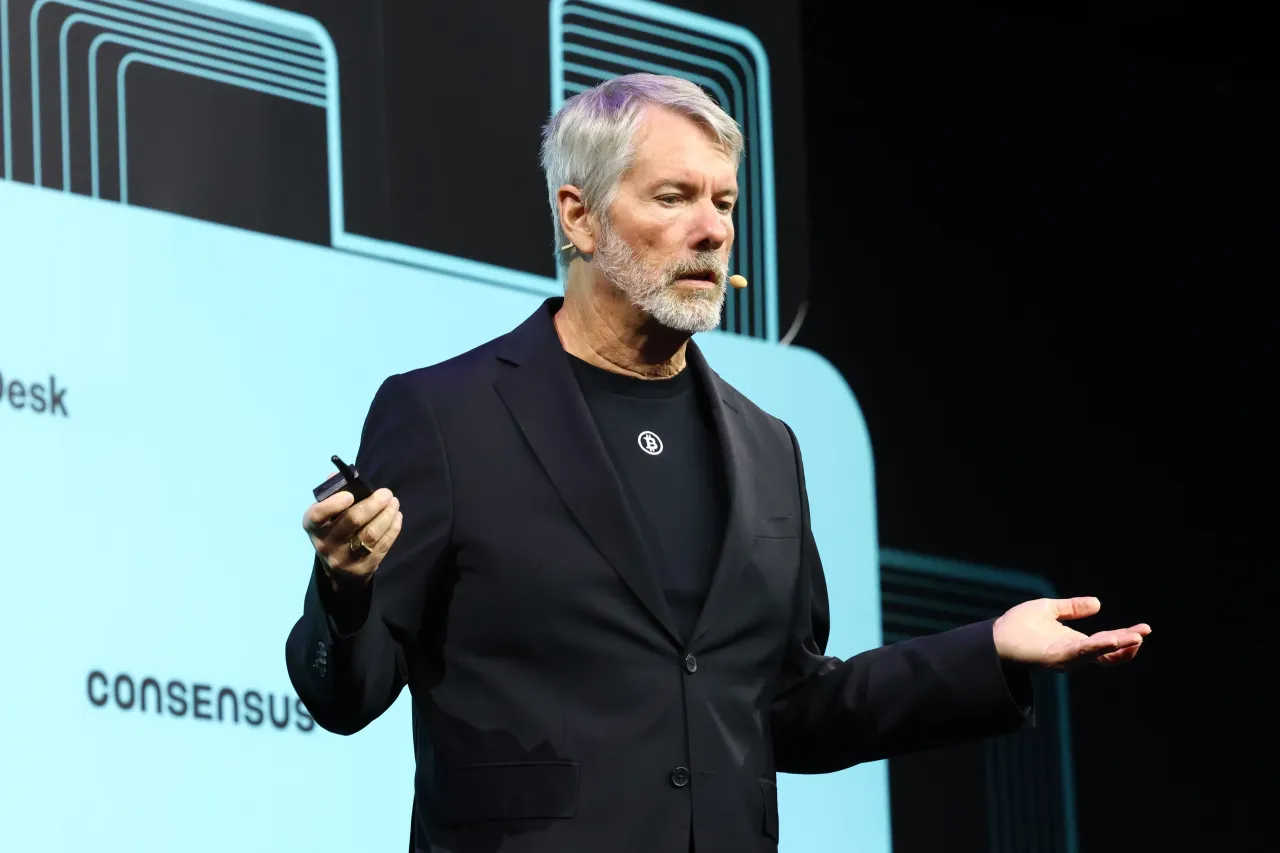 Michael J. Saylor attends Consensus Miami 2026 at Miami Beach Convention Center on May 06, 2026 in Miami Beach, Florida. (Photo by Romain Maurice/Getty Images)