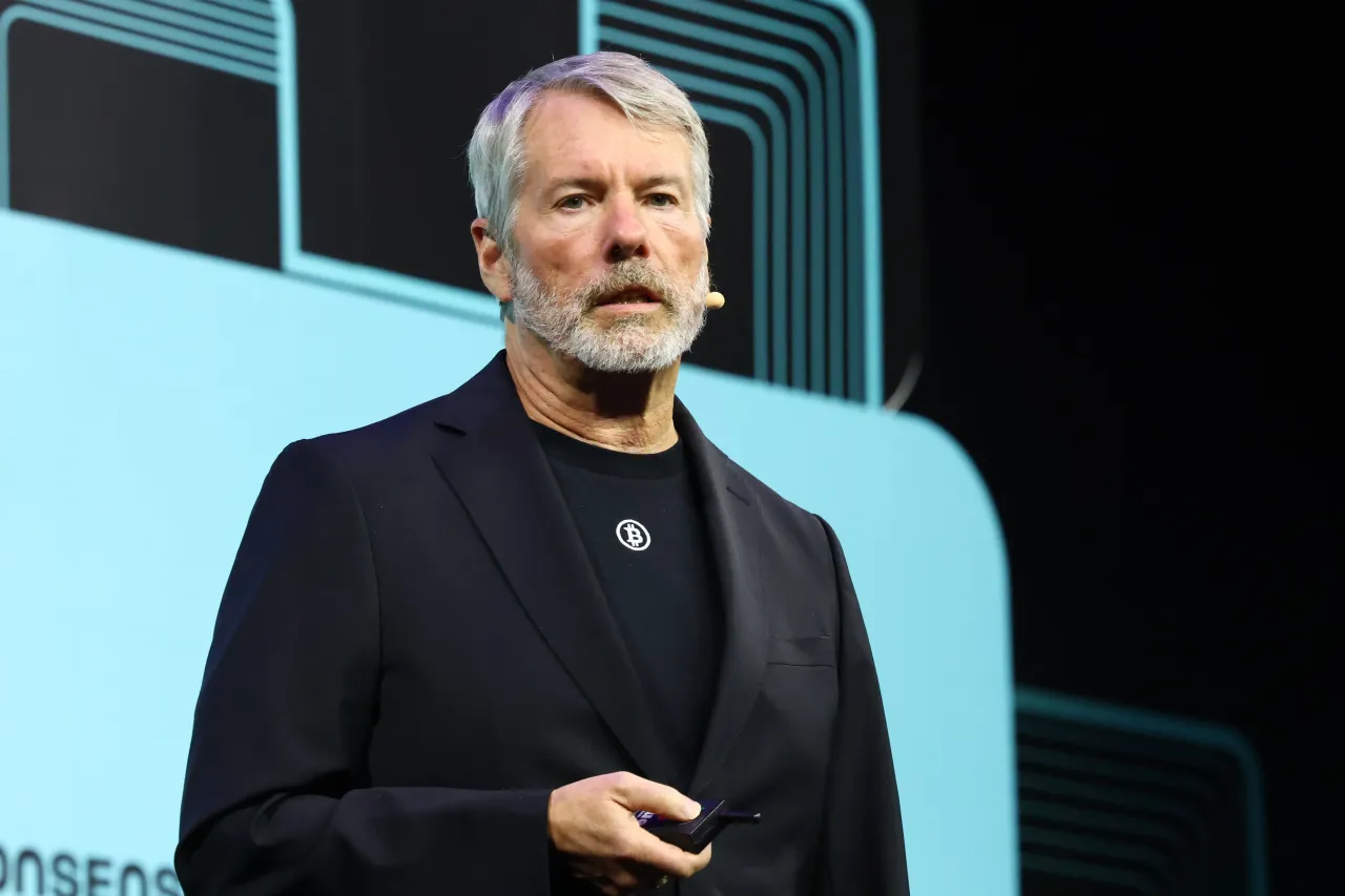 Michael J. Saylor attends Consensus Miami 2026 at Miami Beach Convention Center on May 06, 2026 in Miami Beach, Florida. (Photo by Romain Maurice/Getty Images)