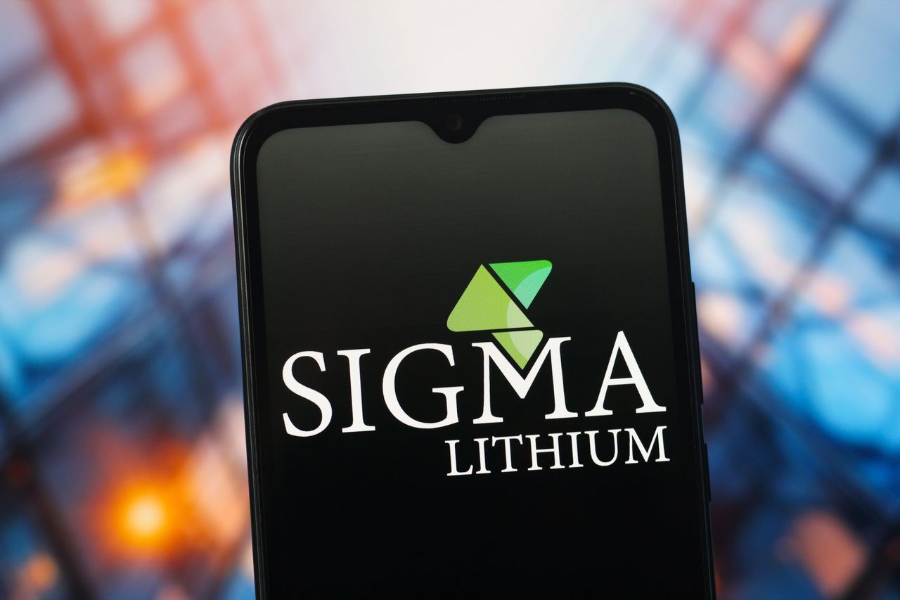 In this photo illustration, the Sigma Lithium Corporation logo is seen displayed on a smartphone screen.